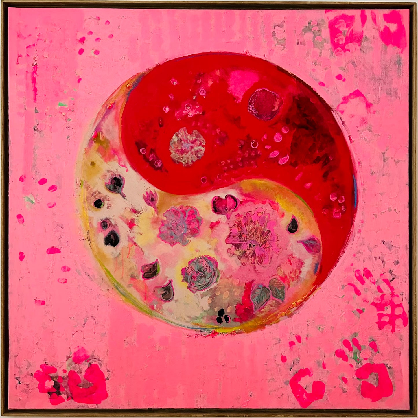Untitled, 2023 €4,500 100x100cm acrylic/pastel on canvas oak framed